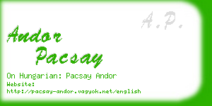 andor pacsay business card